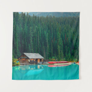Tenture Boat house by Lake Louise in Banff National Park, 
