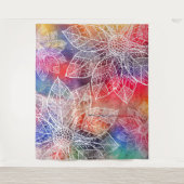 Tenture Bohème Mandala Fleurs Aquarelle (Devant)