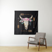 Tenture Bohemian Deer Skull Watercolor Art (En situation)