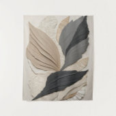 Tenture Boho Abstrait collage de feuilles neutres (Devant)