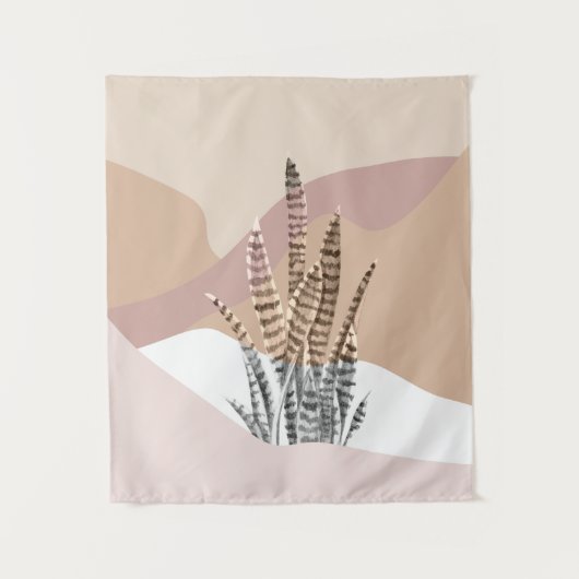 Tenture Boho Abstrait Moderne Succulente (Devant)