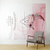 Tenture BOHO Aquarelle Rose Poussiéreux Céleste (En situation (horizontale))