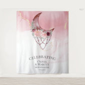 Tenture BOHO Aquarelle Rose Poussiéreux Céleste (Devant)