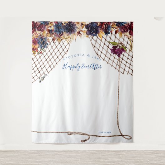 Tenture Boho Automne Mariage Photo Booth fond (Devant)
