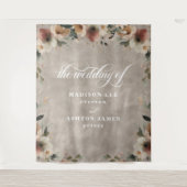 Tenture Boho Beige Floral Mariage Photo Booth fond (Devant)