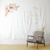 Tenture Boho Beige Pampas Grass Fête des mariées fond (En situation (horizontale))