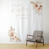 Tenture Boho Beige Pampas Grass Fête des mariées fond (En situation)