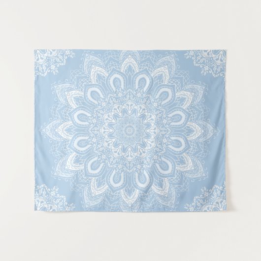 Tenture Boho bleu clair Mandala (Devant (Horizontal))