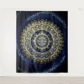 Tenture Boho bleu et jaune Yoga Mandala Mur pendaison (Devant)