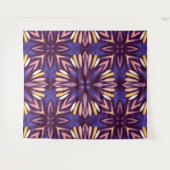 Tenture Boho Blossom : Motif Floral Artistique Violet (Devant (Horizontal))