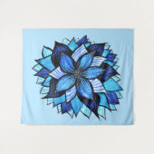 Tenture Boho Blue Flower Mandala Artsy (Devant (Horizontal))