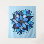 Tenture Boho Blue Flower Mandala Artsy (Devant)