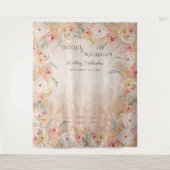 Tenture Boho Blush Floral Pampas Grass Rustique Bois Maria (Devant)