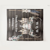 Tenture Boho bois de cerf plume bois rustique campagne (Devant (Horizontal))