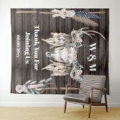 Tenture Boho bois de cerf plume rustique campagne (En situation (horizontale))