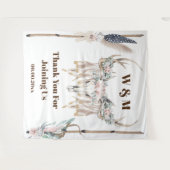 Tenture Boho bois de cerf rose plume bois rustique indien (Devant (Horizontal))