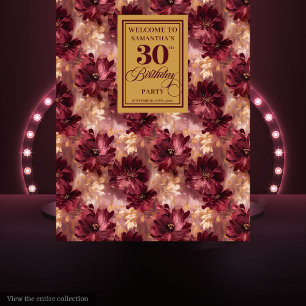 Tenture Boho Burgundy Gold Boho 30e anniversaire élégant
