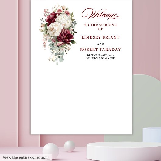 Tenture Boho Burgundy Jardin Blanc Rose Contexte Mariage
