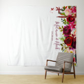 Tenture Boho Burgundy plumes Floral fond photo (En situation (horizontale))