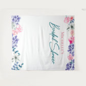 Tenture Boho Chic Aquarelle florale personnalisée douche d (Devant (Horizontal))