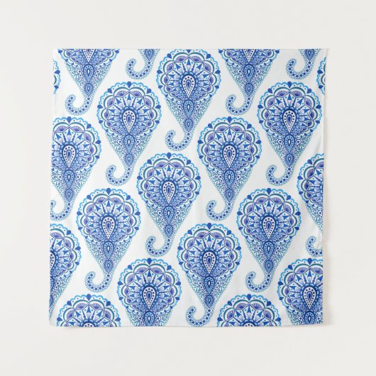 Tenture Boho Chic Paisley sans fil Oriental (Devant)