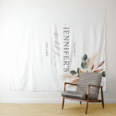 Tenture Boho Copper Pampas & Fleurs Mariage ou Fête (En situation (horizontale))