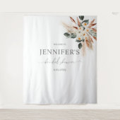 Tenture Boho Cuivre Pampas et Fleurs Mariage ou Fête (Devant)