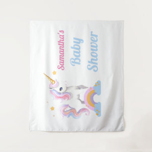 Tenture Boho Cute Watercolor Rainbow Unicorn Baby shower