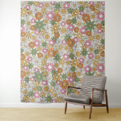 Tenture Boho Daisy Flowers les années 70 Floral Super (En situation)