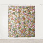 Tenture Boho Daisy Flowers les années 70 Floral Super (Devant)