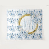 Tenture Boho élégant Pastel Blue Gold Mariage Photo Prop (Devant (Horizontal))