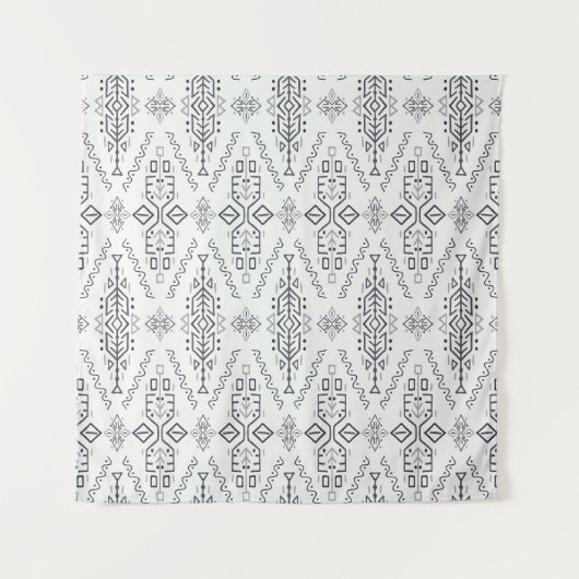 Tenture Boho Ethnique : Trendy Hand-Drawn Seamless. (Devant)