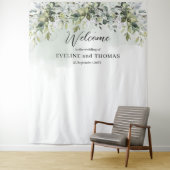 Tenture Boho eucalyptus or photo mariage arrière-plan (En situation)