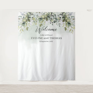 Tenture Boho eucalyptus or photo mariage arrière-plan
