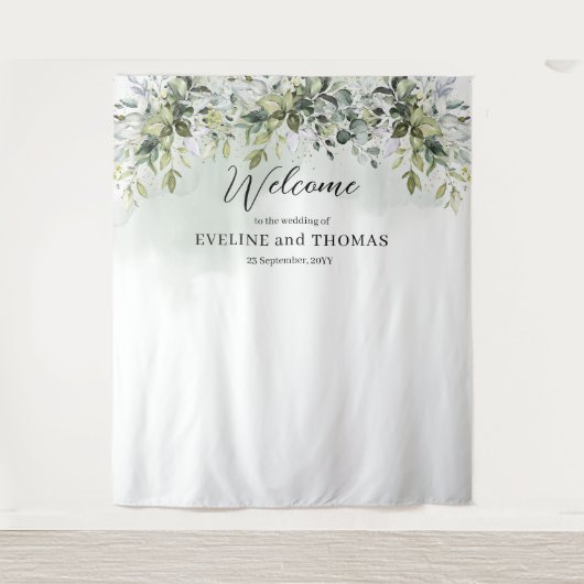 Tenture Boho eucalyptus or photo mariage arrière-plan (Devant)