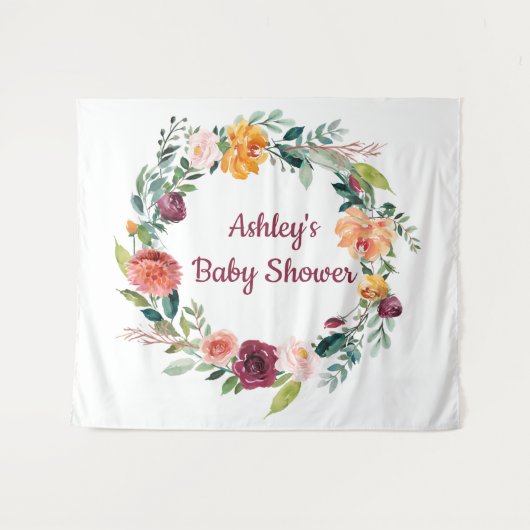 Tenture Boho Fall in Love Chic Automne Baby shower fond (Devant (Horizontal))