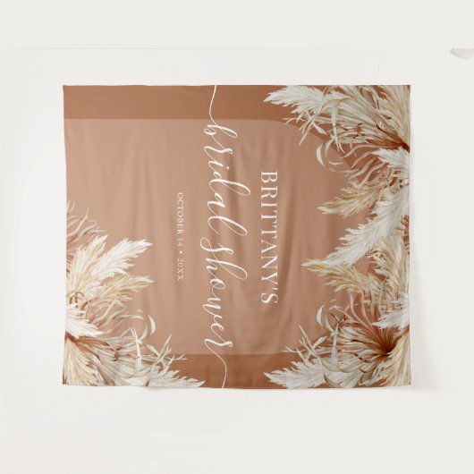 Tenture Boho Fête de Mariage Herbe des Pampas (Devant (Horizontal))