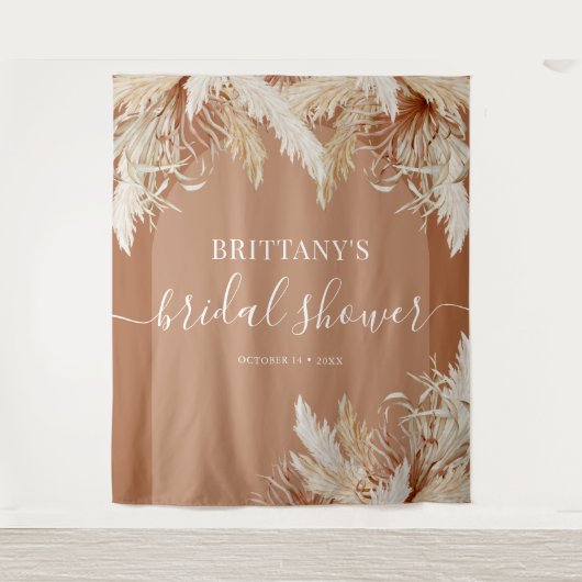 Tenture Boho Fête de Mariage Herbe des Pampas (Devant)