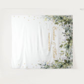 Tenture Boho feuillage vert eucalyptus feuille mariage (Devant (Horizontal))