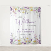 Tenture Boho Fleur sauvage Baby shower aquarelle Bienvenue (Devant)