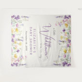 Tenture Boho Fleur sauvage Baby shower aquarelle Bienvenue (Devant (Horizontal))