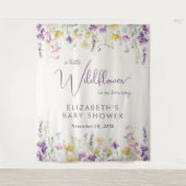 Tenture Boho Fleur sauvage Baby shower aquarelle Bienvenue (Devant)