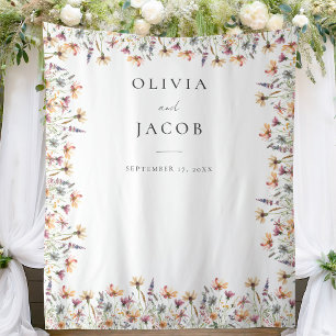 Tenture Boho Fleur sauvage Floral Mariage Fond de photo