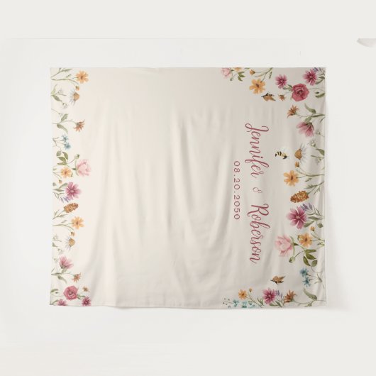 Tenture Boho Fleur sauvage Mariage Backdrops (Devant (Horizontal))