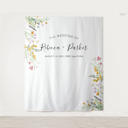 Tenture Boho fleur sauvage MARIAGE en arrière-plan Cabine  (Devant)