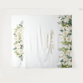 Tenture Boho Fleurs blanches Mariage Photo Booth fond (Devant (Horizontal))