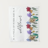 Tenture Boho Fleurs sauvages d'aquarelle "Dans un champ de (Devant)