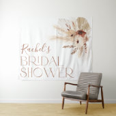 Tenture Boho Floral Bridal Shower Backdrop Tapestry (En situation (horizontale))