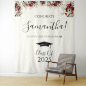 Tenture Boho Floral Congrats Graduation Photo Contexte (En situation)