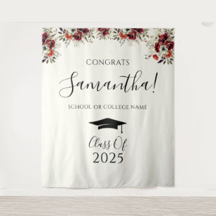 Tenture Boho Floral Congrats Graduation Photo Contexte